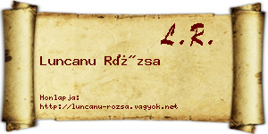 Luncanu Rózsa névjegykártya